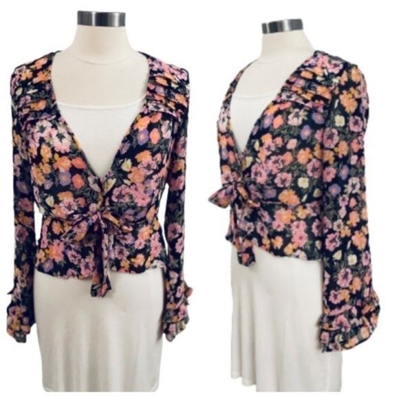 Free People NWT Maybel Ruffle Crop Top Size Medium - Picture 5 of 11